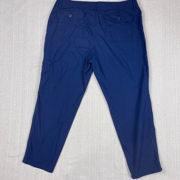 Liz Claiborne Cropped Pants Women's 14 Navy Blue Stretch Comfy - Picture 6 of 8